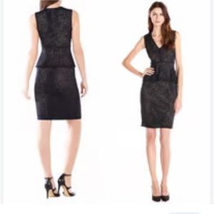 BCBG MAXAZRIA elegant black lace sleeveless mini dress, back zipper fully lined